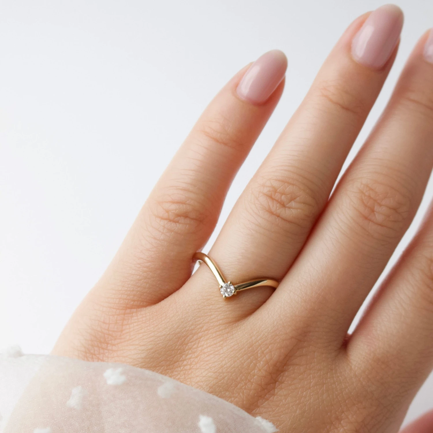 Diamond Solitaire Wedding Band 2 Diamond Solitaire Wedding Band - Image 2