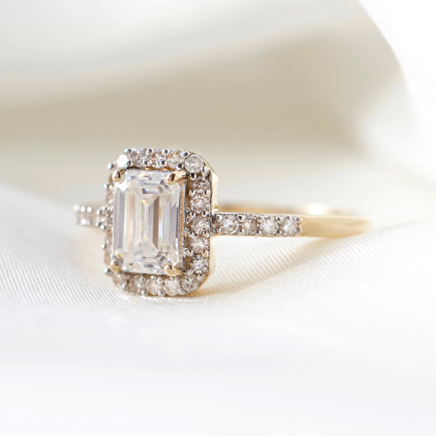 Willow Moissanite And Diamond Pave Halo Ring 3 Willow Moissanite And Diamond Pave Halo Ring - Image 3