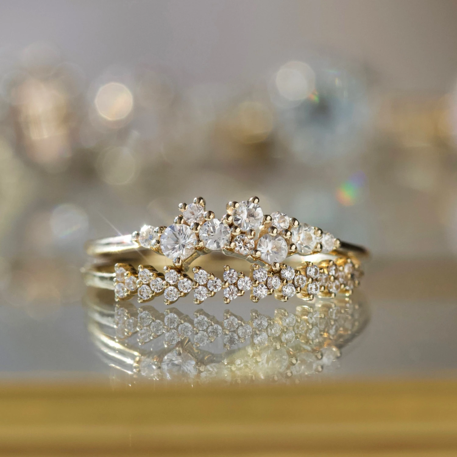 Celestia Sapphire & Diamond Scatter Ring 3 Celestia Sapphire & Diamond Scatter Ring - Image 3