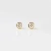 Moissanite Asscher Cut Bezel Set Stud Earrings