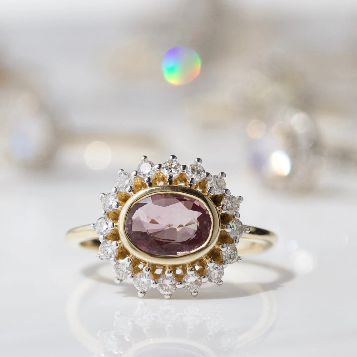 Exclusive Pink Sapphire And Diamond Ring - Size Small 4 Exclusive Pink Sapphire And Diamond Ring - Size Small - Image 4