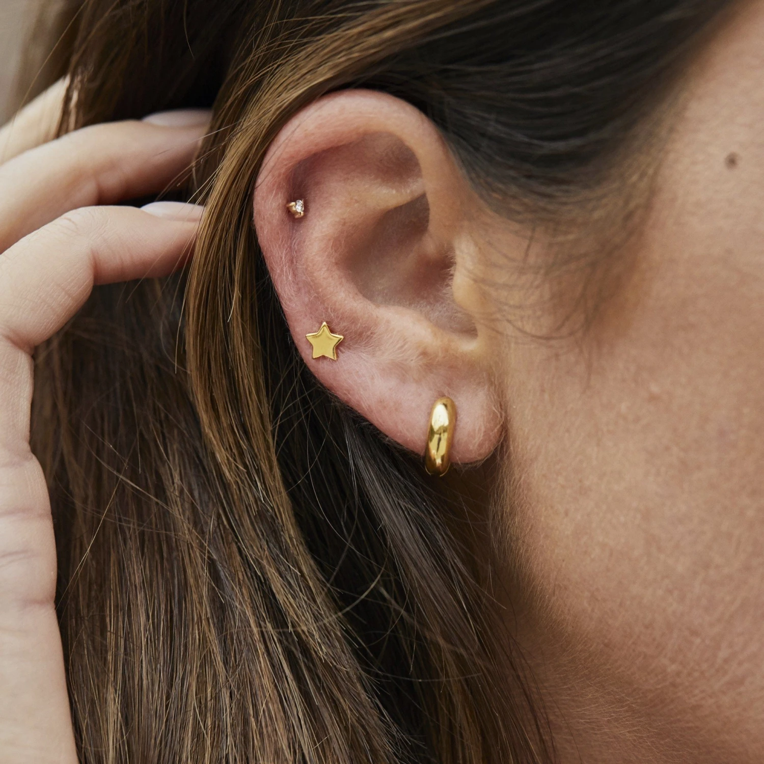 Mini Chunky Hoop Earrings 6 Mini Chunky Hoop Earrings - Image 6