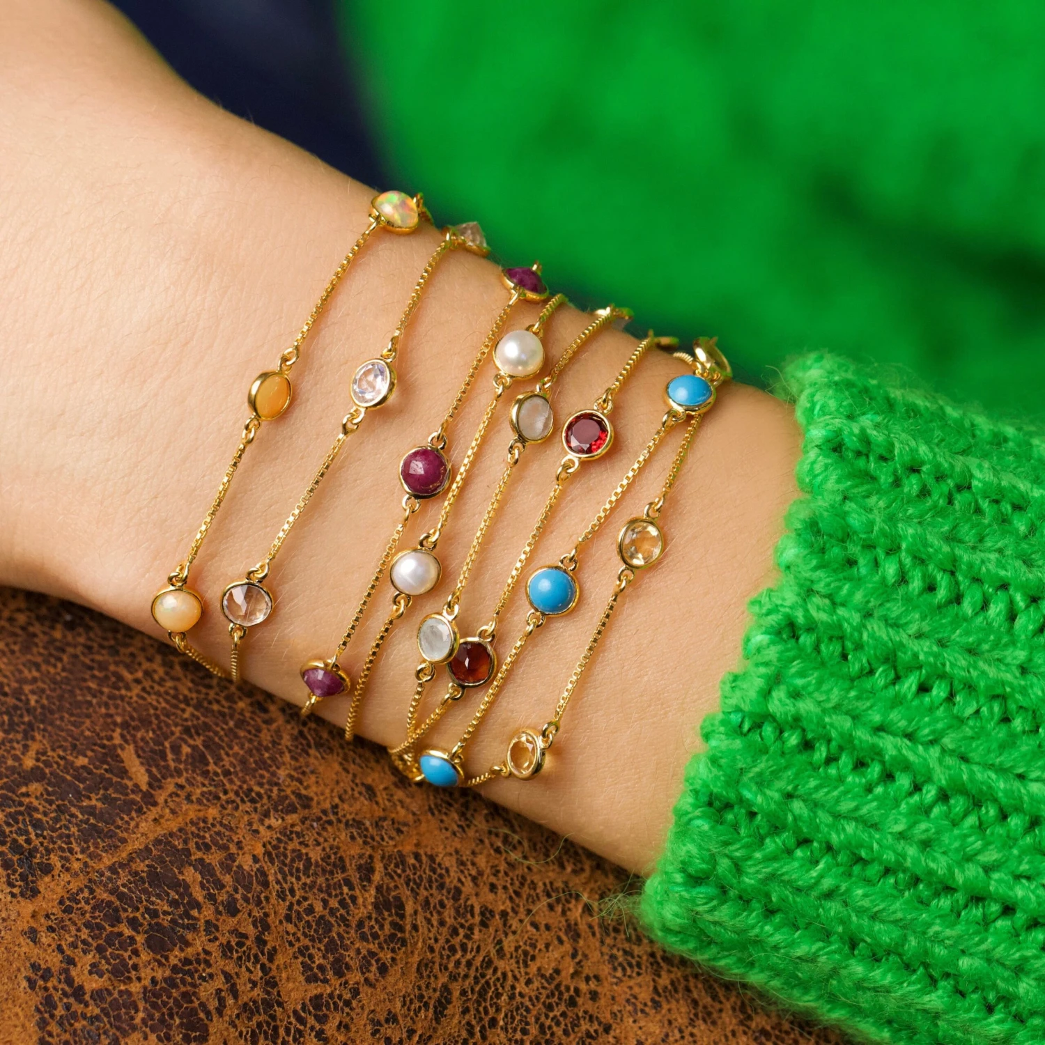 Dainty Semi Precious Stone Bracelet 2 Dainty Semi Precious Stone Bracelet - Image 2