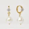 Starburst Baroque Pearl Drop Earrings