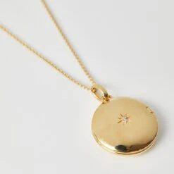 Engraved Initial Locket Necklace With Diamond Detail -Carrie Elizabeth 230206 CE SS23 Earrings 8142 v1 scaled