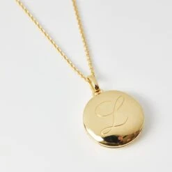 Engraved Initial Locket Necklace With Diamond Detail -Carrie Elizabeth 230206 CE SS23 Earrings 8172 v1 scaled