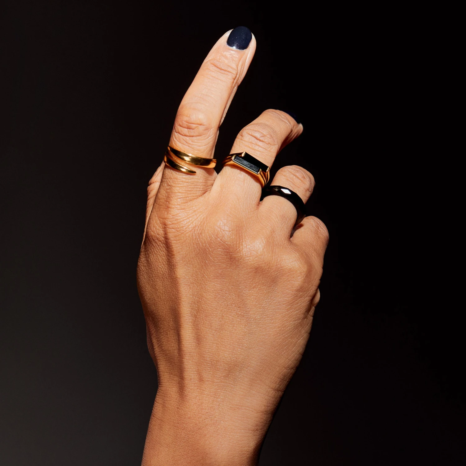 Anita Rani Shakti Faceted Black Onyx Protection Ring 7 Anita Rani Shakti Faceted Black Onyx Protection Ring - Image 7