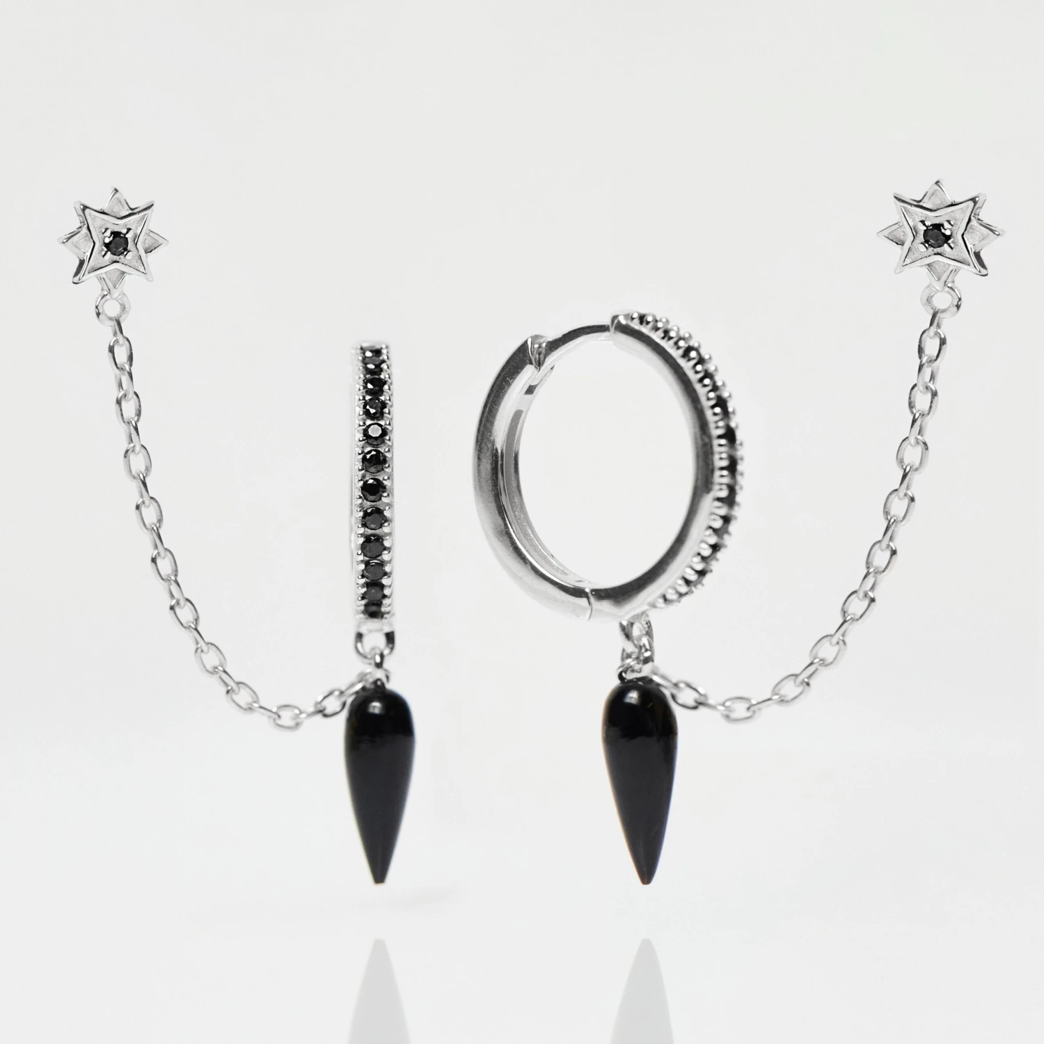 Anita Rani Shakti Black Onyx Enchanted Chain Earring 1 Anita Rani Shakti Black Onyx Enchanted Chain Earring