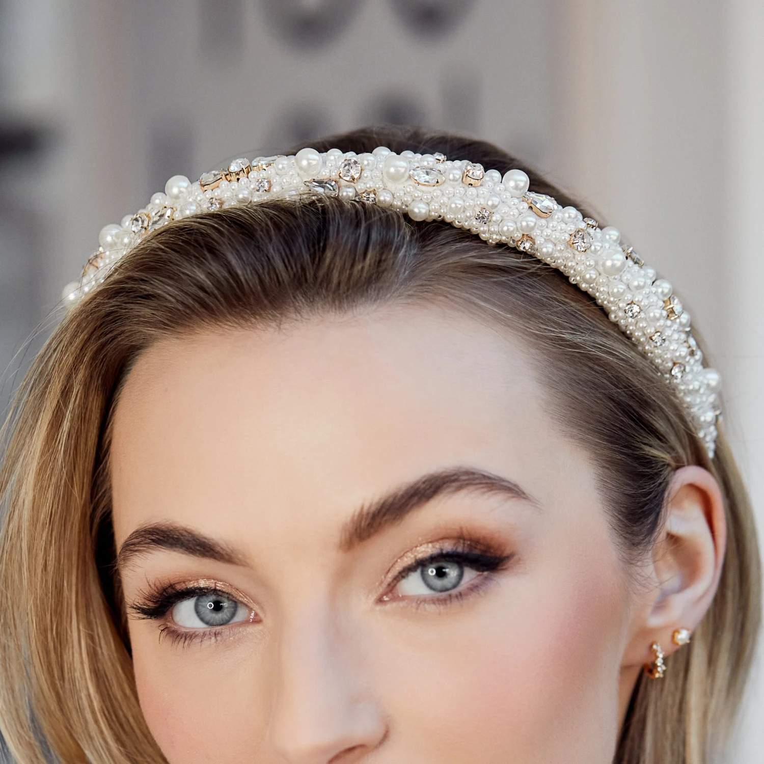 Mia Pearl And Crystal Rolled Headband 4 Mia Pearl And Crystal Rolled Headband - Image 4