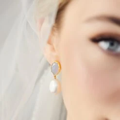 Iris Blue Lace Agate & Pearl Drop Earrings 7 Iris Blue Lace Agate & Pearl Drop Earrings -Carrie Elizabeth 240126 CEJ Bridal 3361 v12 scaled