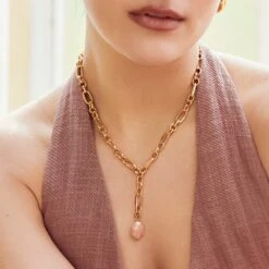 Peach Amazonite Chunky Chain Lariat 15 Peach Amazonite Chunky Chain Lariat -Carrie Elizabeth 240307 CEJ SS24 6671 v12 scaled