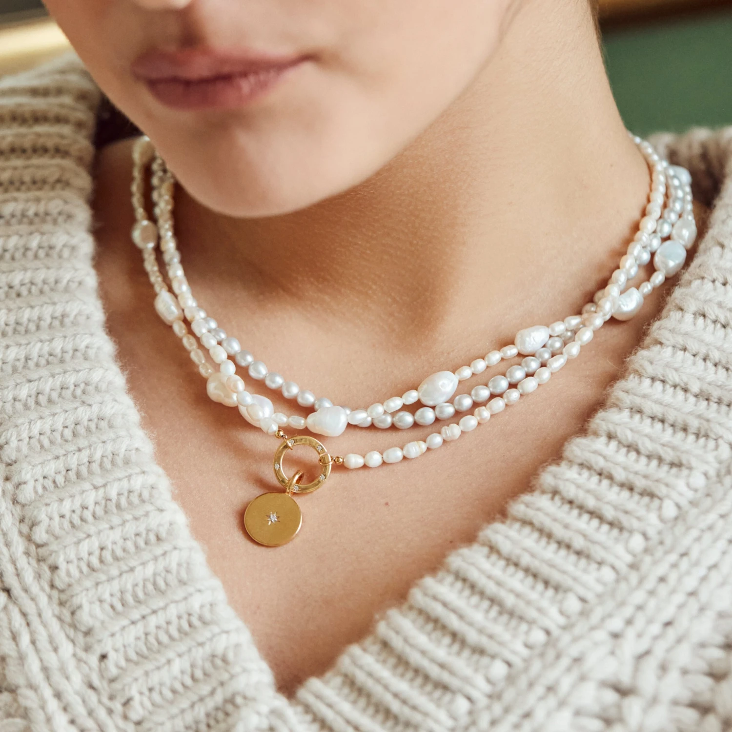 Organic Mixed Pearl Necklace 4 Organic Mixed Pearl Necklace - Image 4