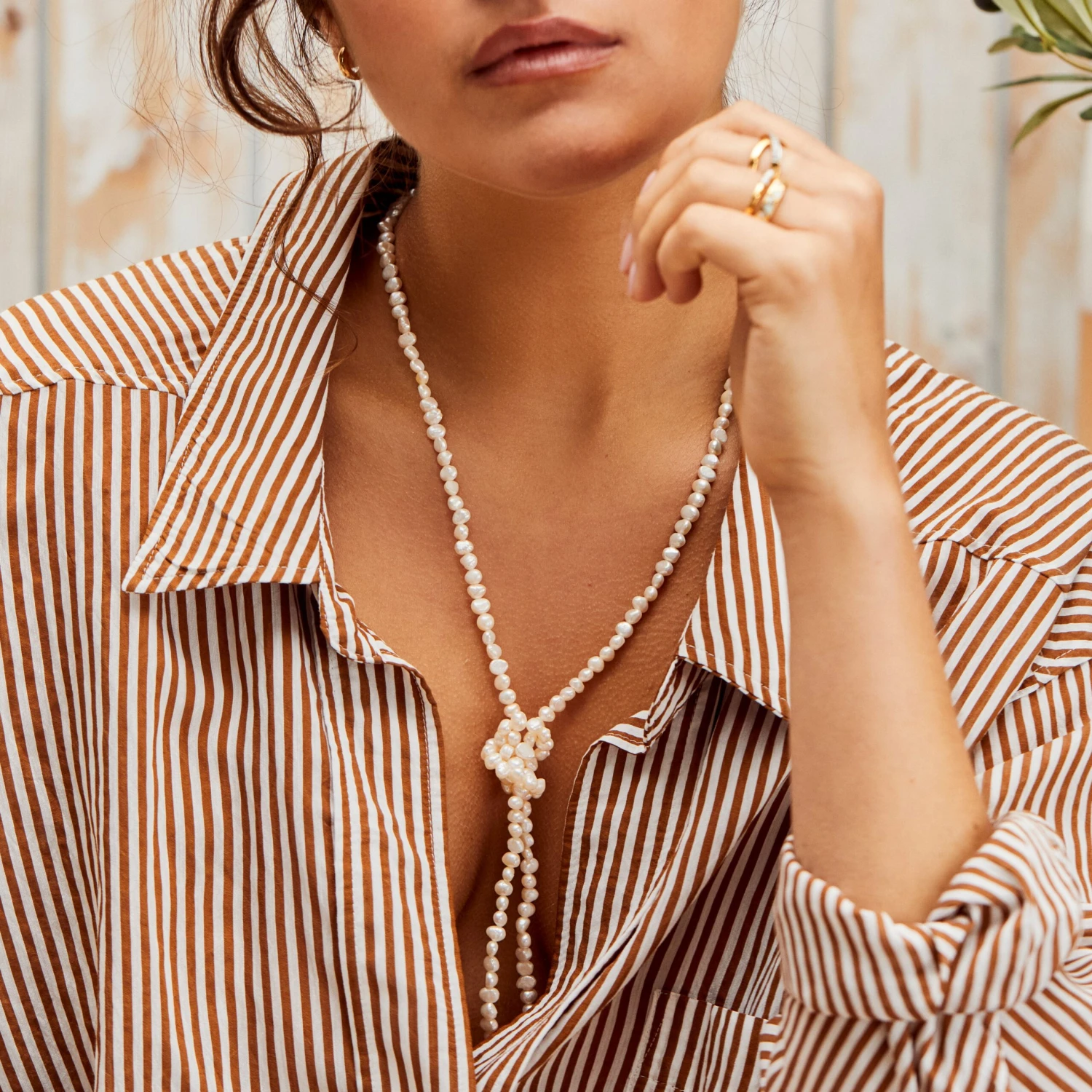 Long Pearl Beaded Necklace 2 Long Pearl Beaded Necklace - Image 2