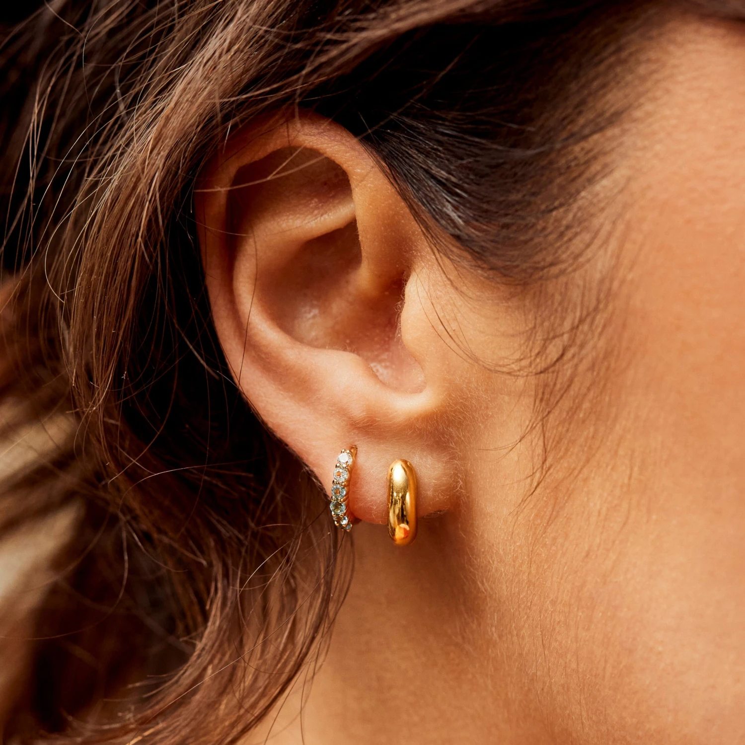 Mini Chunky Hoop Earrings 2 Mini Chunky Hoop Earrings - Image 2