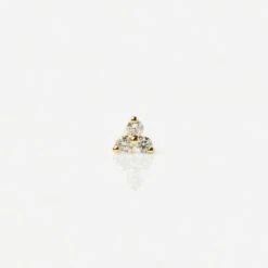 Trilogy Diamond Stud Earring