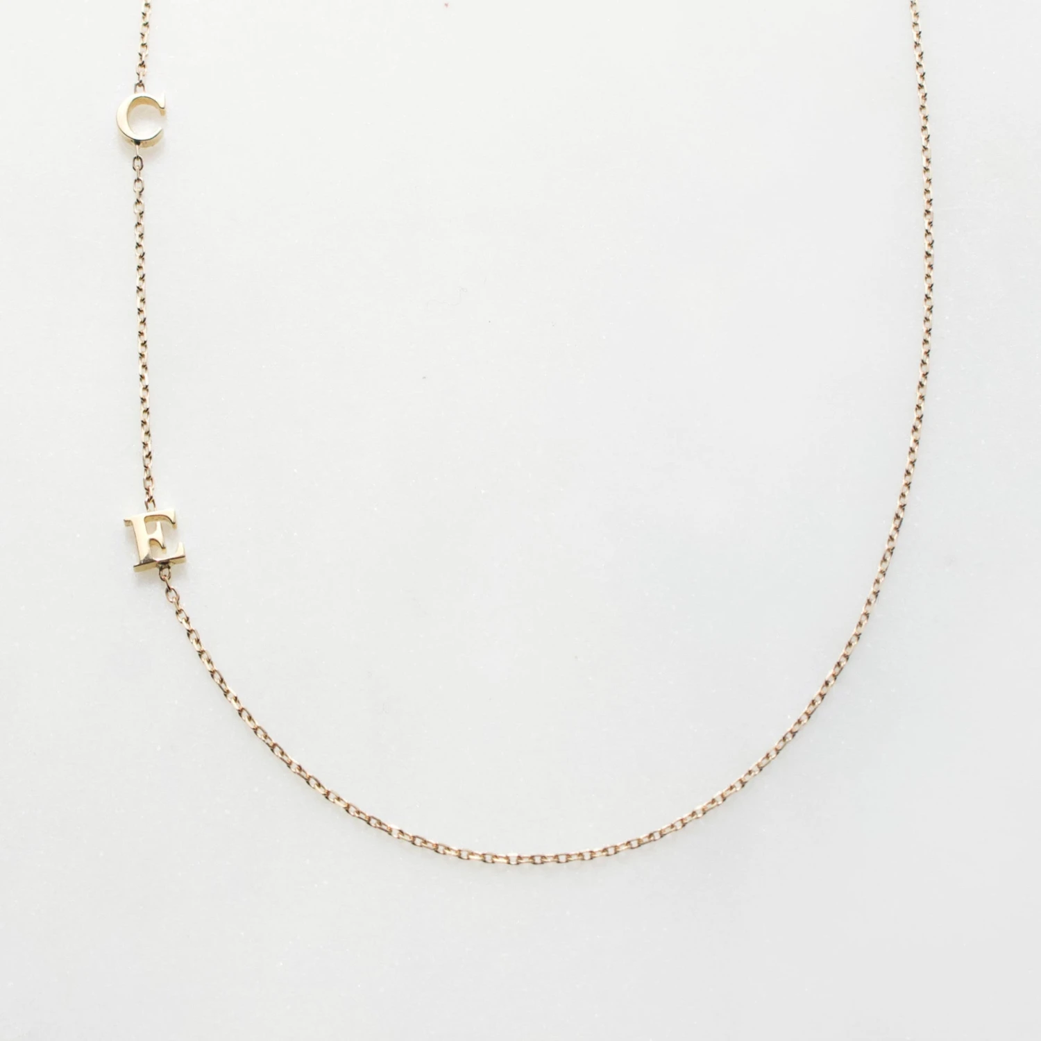 Custom Made Side Initial Necklace 1 Custom Made Side Initial Necklace