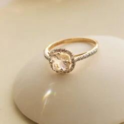 Juliet Morganite & Diamond Ring -Carrie Elizabeth 3D29598E A28A 44D4 8239 CBA5865238B9 scaled