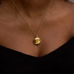 Engraved Initial Locket Necklace With Diamond Detail -Carrie Elizabeth 3FFE49AE E546 4E69 A465 01BA9060FC19 scaled