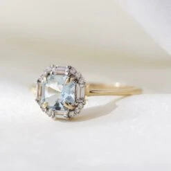 Ophelia Aquamarine, Sapphire And Diamond Ring -Carrie Elizabeth 4028DB1B EA59 4142 9CCB 69048537BF20