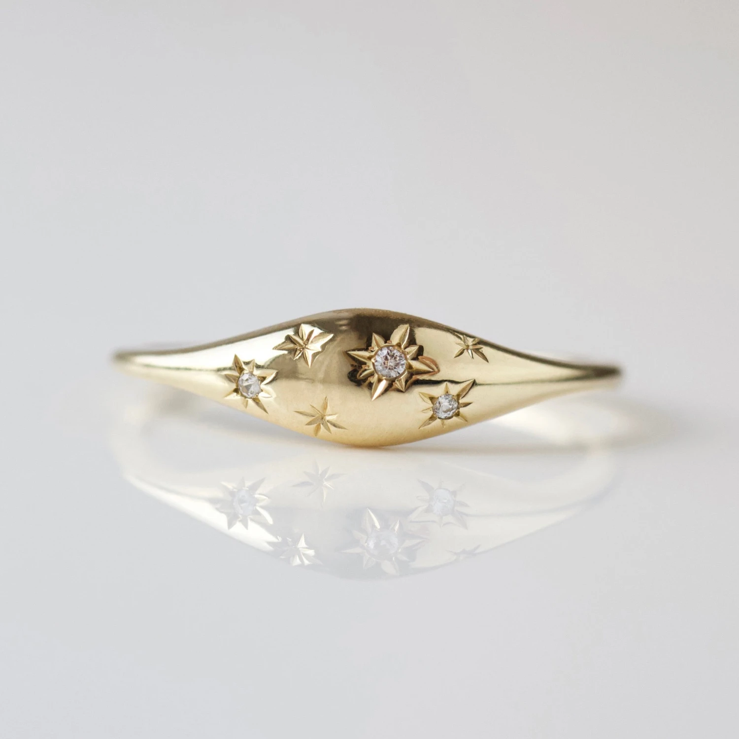 Marisa Star Set Sapphire Signet Ring 1 Marisa Star Set Sapphire Signet Ring