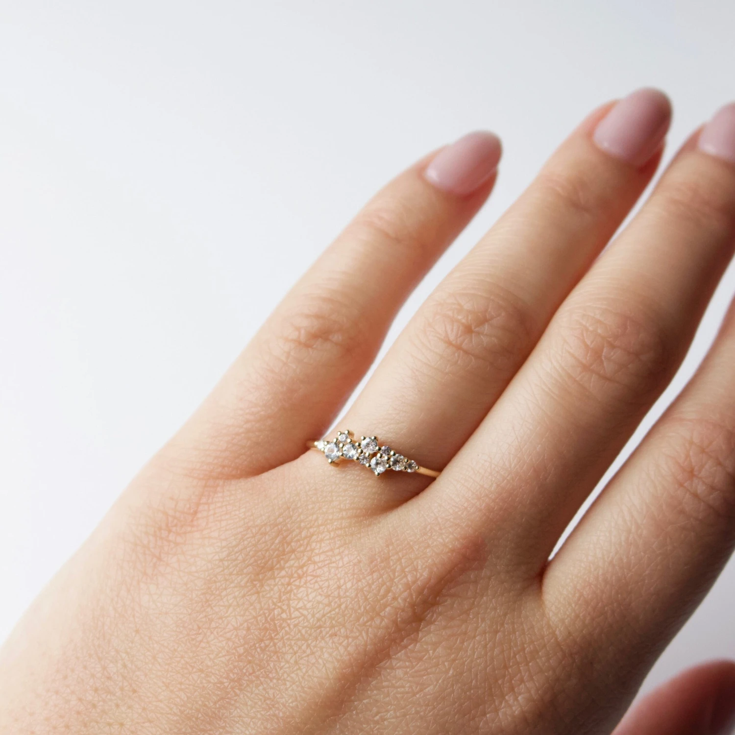 Celestia Sapphire & Diamond Scatter Ring 2 Celestia Sapphire & Diamond Scatter Ring - Image 2