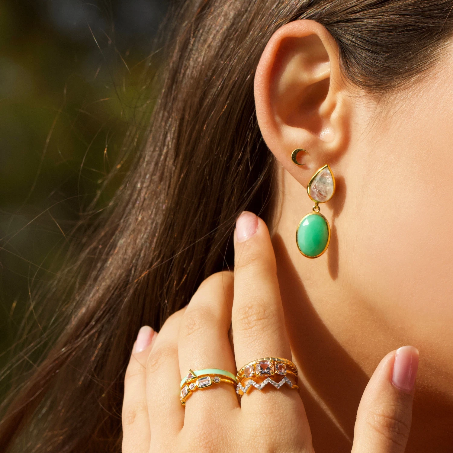 Mini New Moon Stud Earrings 3 Mini New Moon Stud Earrings - Image 3