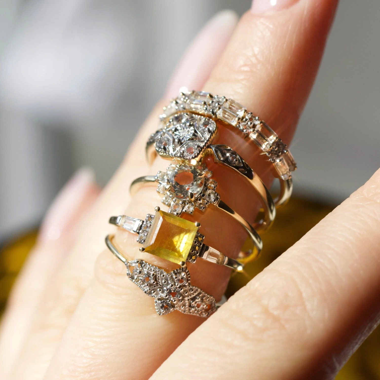 Amelia White Topaz Vintage Crest Ring 3 Amelia White Topaz Vintage Crest Ring - Image 3