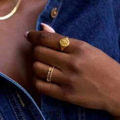 Diamond Star Set Signet Ring -Carrie Elizabeth 53B9AC83 ECA5 4A57 B900 4C17426EDD06