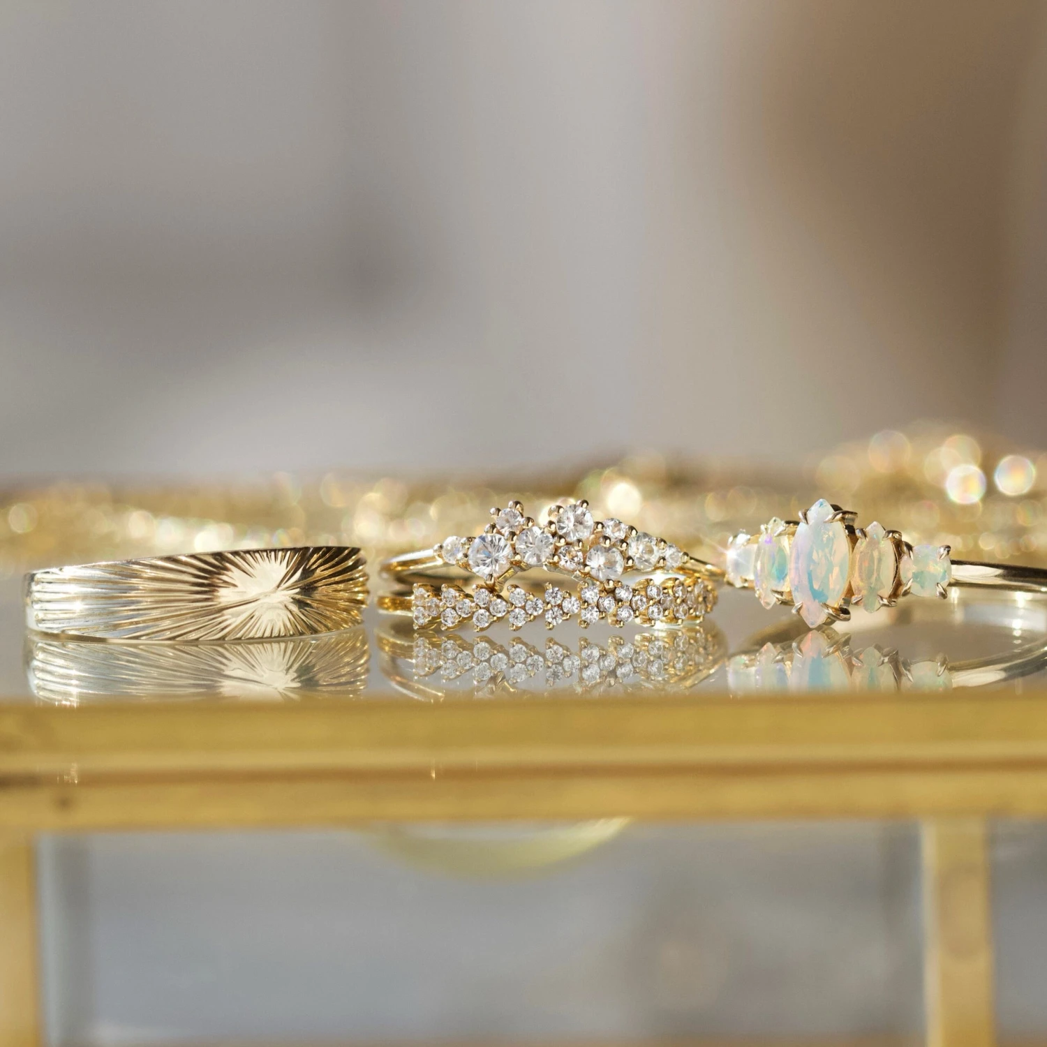 Celestia Sapphire & Diamond Scatter Ring 8 Celestia Sapphire & Diamond Scatter Ring - Image 8