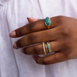 Santorini Faceted Copper Turquoise Statement Ring -Carrie Elizabeth 61D55EB5 C040 40A9 AB09 5E242A7BE91B scaled