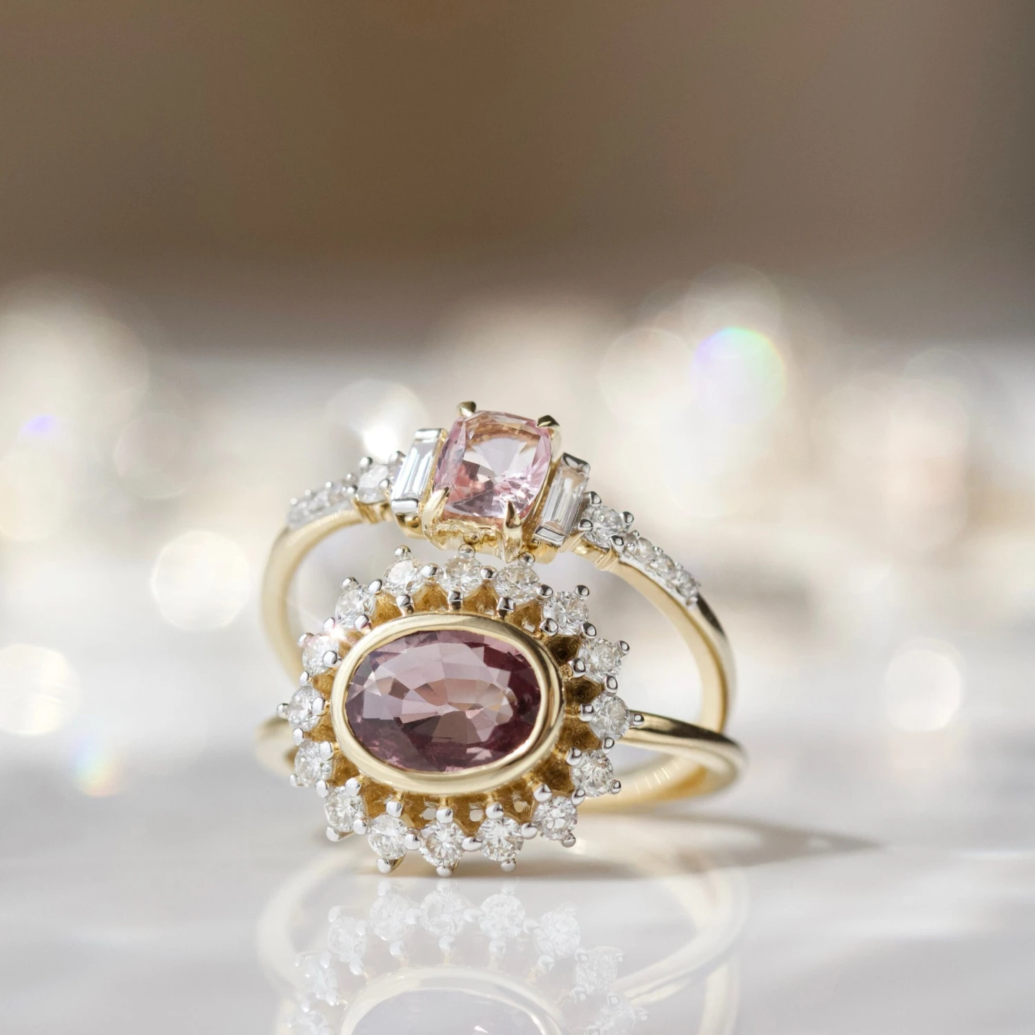 Exclusive Pink Sapphire And Diamond Ring - Size Small 7 Exclusive Pink Sapphire And Diamond Ring - Size Small - Image 7
