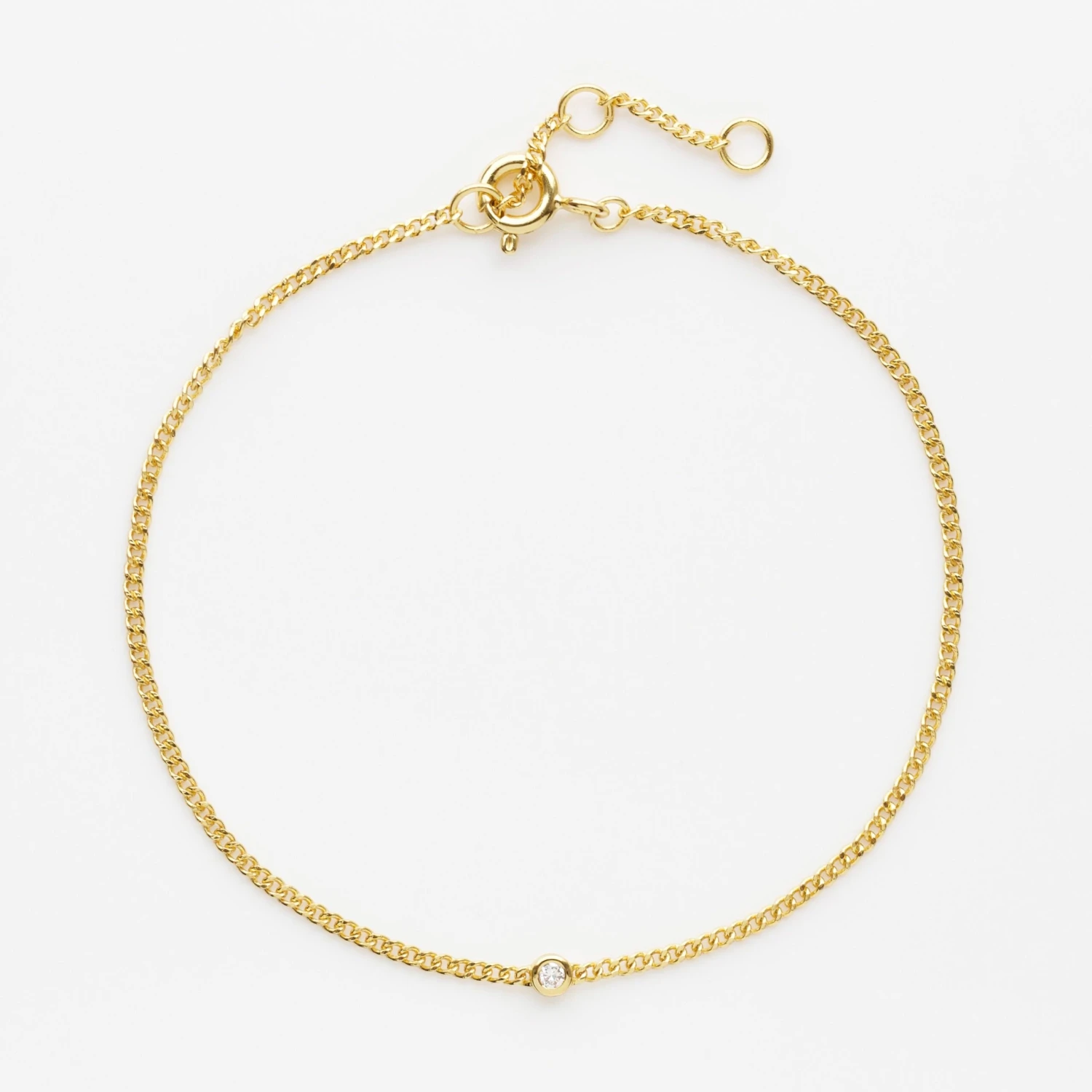 Diamond Solitaire Vintage Chain Bracelet 1 Diamond Solitaire Vintage Chain Bracelet