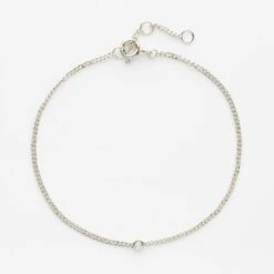 Diamond Solitaire Vintage Chain Bracelet