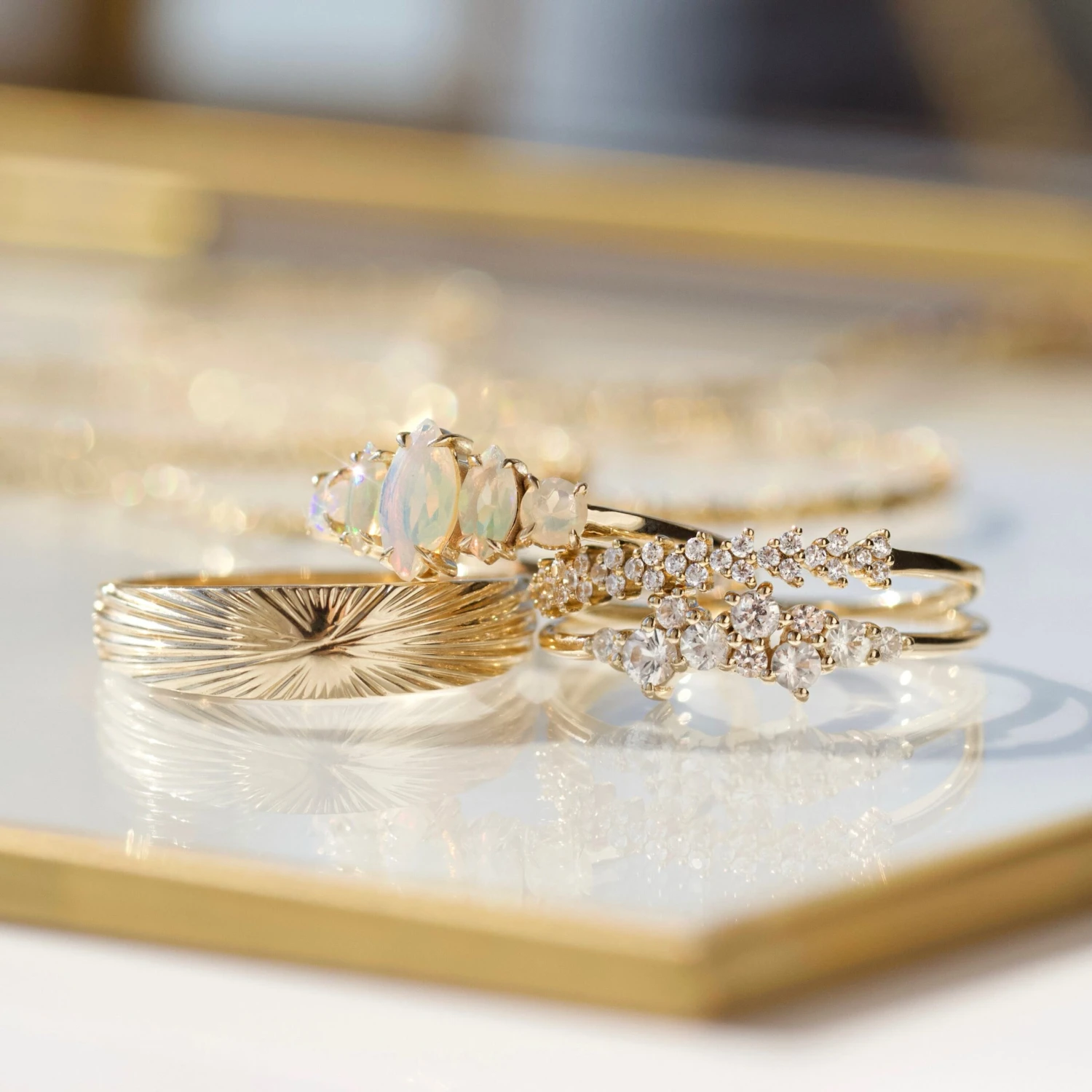 Celestia Sapphire & Diamond Scatter Ring 7 Celestia Sapphire & Diamond Scatter Ring - Image 7