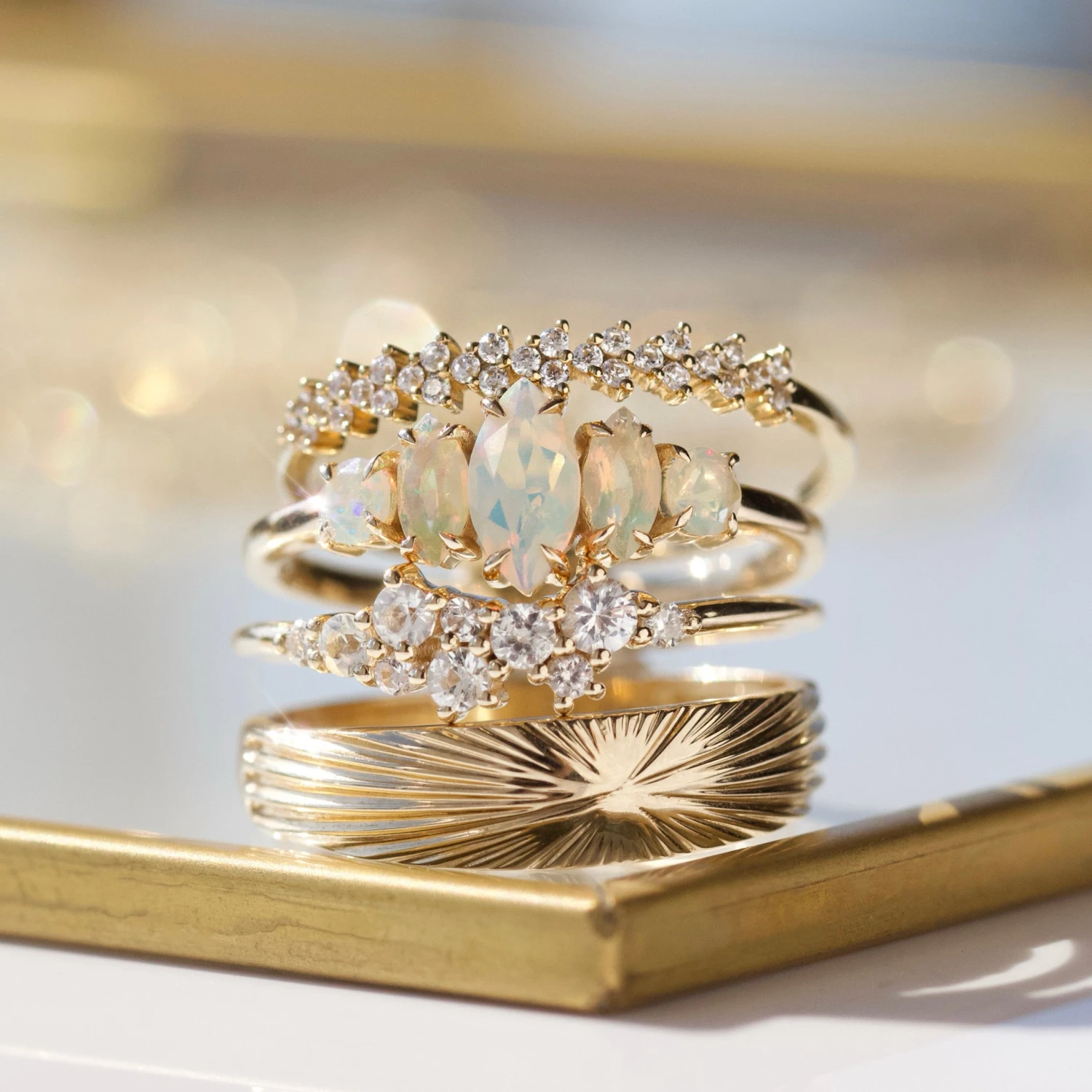 Celestia Sapphire & Diamond Scatter Ring 6 Celestia Sapphire & Diamond Scatter Ring - Image 6