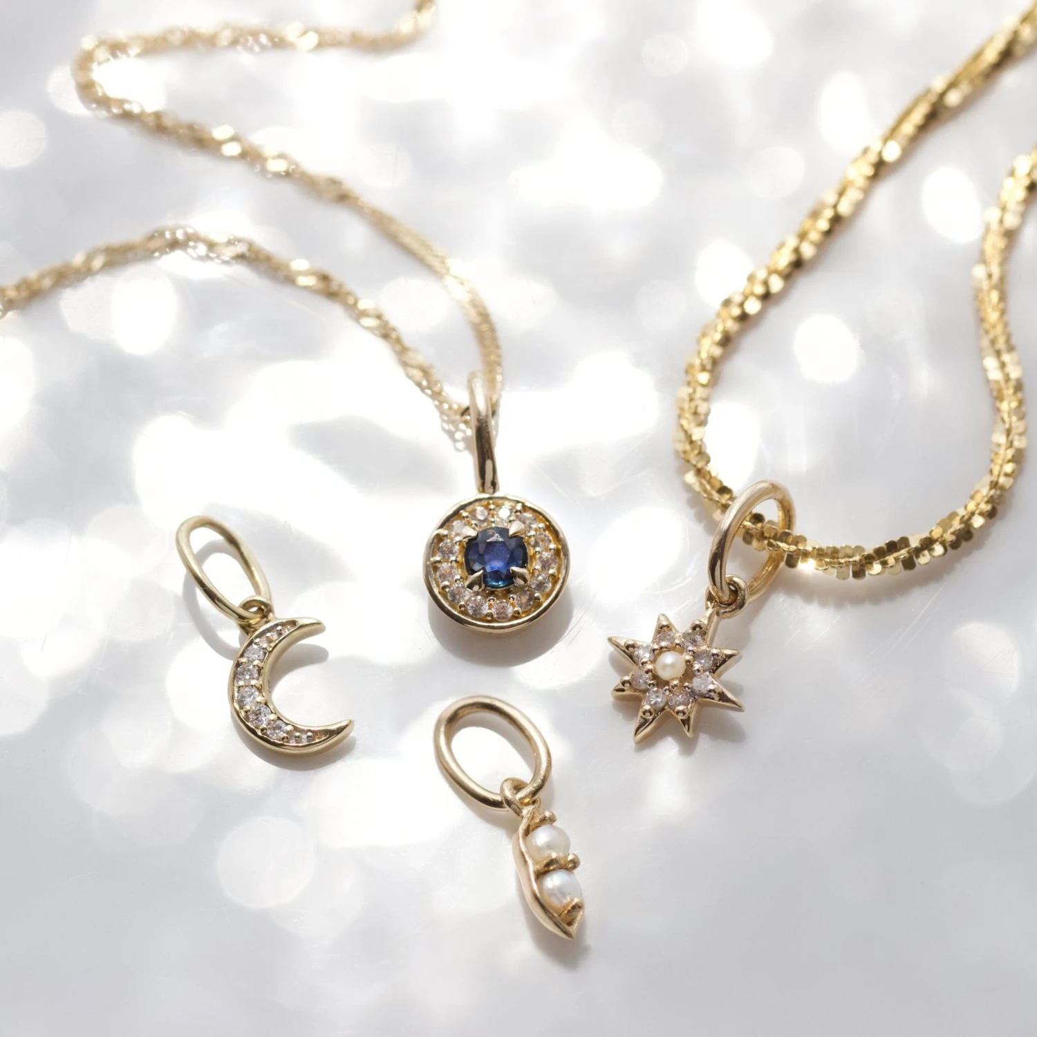 Diamond Crescent Moon Charm 8 Diamond Crescent Moon Charm - Image 8