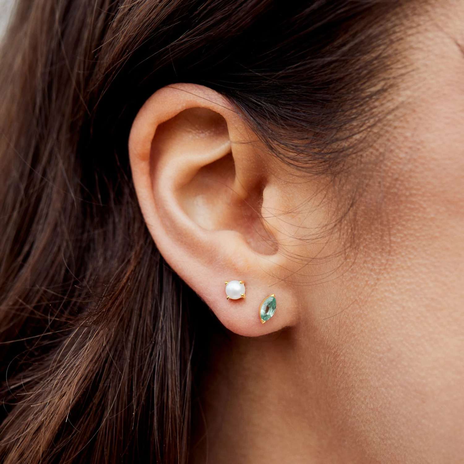 Mint Kyanite Marquise Stud Earring 2 Mint Kyanite Marquise Stud Earring - Image 2