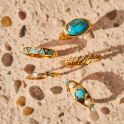 Santorini Faceted Copper Turquoise Statement Ring -Carrie Elizabeth BH4A3243 v21 scaled