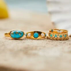 Santorini Faceted Copper Turquoise Statement Ring -Carrie Elizabeth BH4A3298 v21 scaled