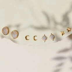 Simple Moonstone Earrings -Carrie Elizabeth BH4A4476sq v1 scaled