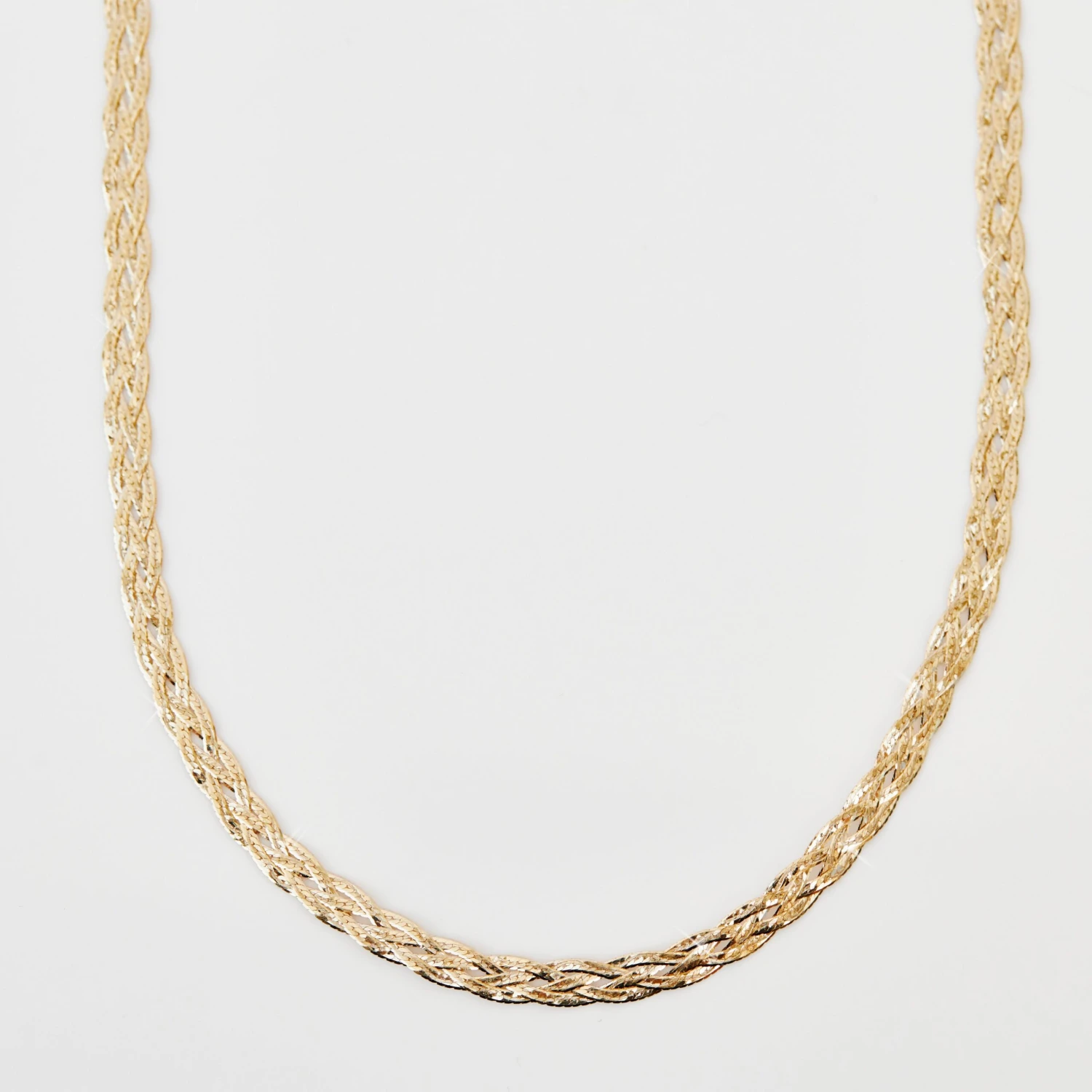 Diamond Cut Braid Chain Necklace 1 Diamond Cut Braid Chain Necklace