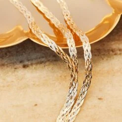 Diamond Cut Braid Chain Necklace 17 Diamond Cut Braid Chain Necklace -Carrie Elizabeth BH4A6467 scaled