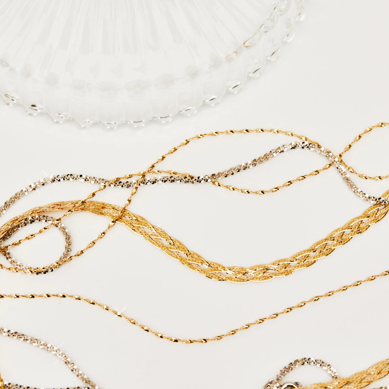 Diamond Cut Braid Chain Necklace 9 Diamond Cut Braid Chain Necklace - Image 9