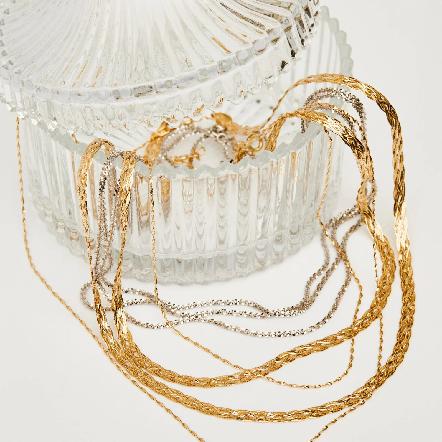 Diamond Cut Braid Chain Necklace 7 Diamond Cut Braid Chain Necklace - Image 7