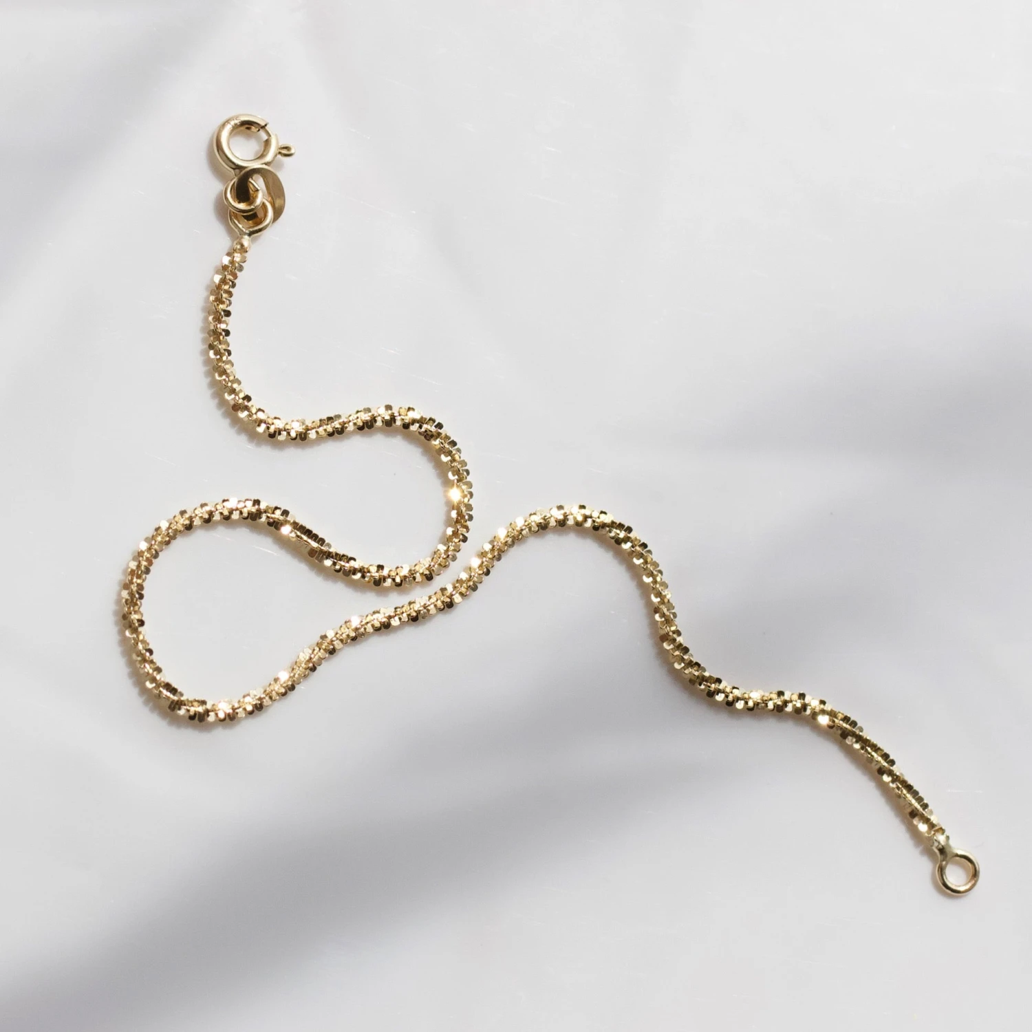 Diamond Cut Criss Cross Chain Bracelet 4 Diamond Cut Criss Cross Chain Bracelet - Image 4