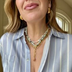 Chunky Aqua Jade Beaded Necklace 15 Chunky Aqua Jade Beaded Necklace -Carrie Elizabeth CDF75343 81C1 4703 9E74 14D1E8BDA1D6 scaled