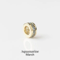 Birthstone Stacker Charm 31 Birthstone Stacker Charm -Carrie Elizabeth CarrieElizabethBirthstoneStackersAquamarine