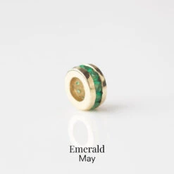 Birthstone Stacker Charm 33 Birthstone Stacker Charm -Carrie Elizabeth CarrieElizabethBirthstoneStackersEmerald