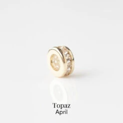 Birthstone Stacker Charm 32 Birthstone Stacker Charm -Carrie Elizabeth CarrieElizabethBirthstoneStackersTopaz