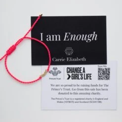 I Am Enough Cord Bracelet -Carrie Elizabeth CarrieElizabethCharityBraceletsIMG 2904copy scaled